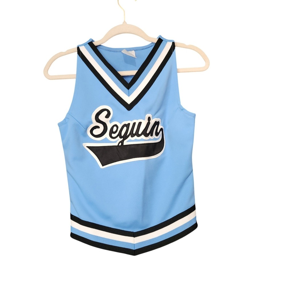 Cheerleader Shell Top Blue White Black Kids Spirit Vest Youth M?